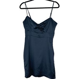 Cotton Candy LA Navy Blue Satin Cut Out Strappy Mini Dress Size M